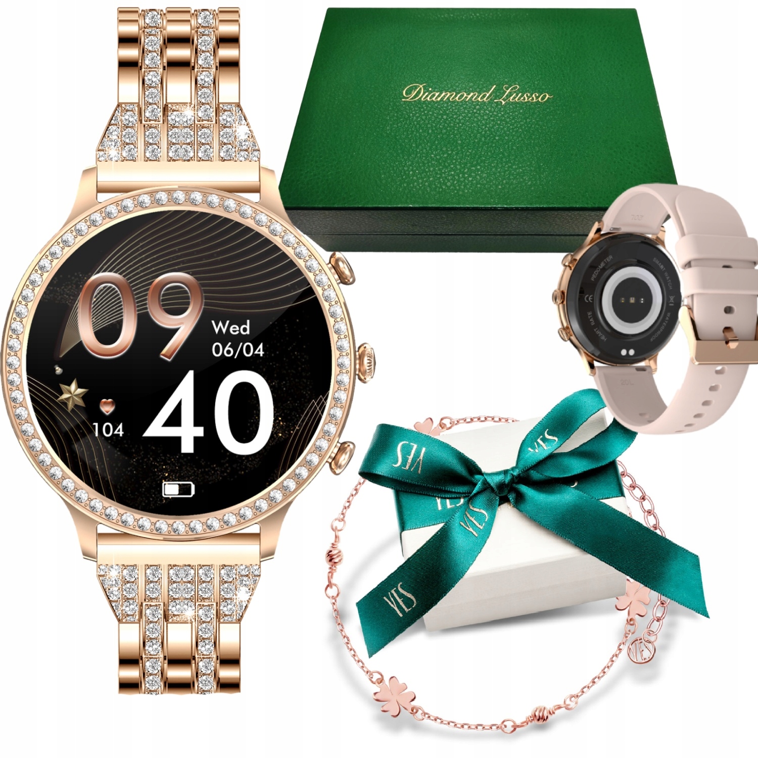 Smartwatch Manta Smartwatch DIAMOND LUSSO Náramok YES SWD01GD zlatý
